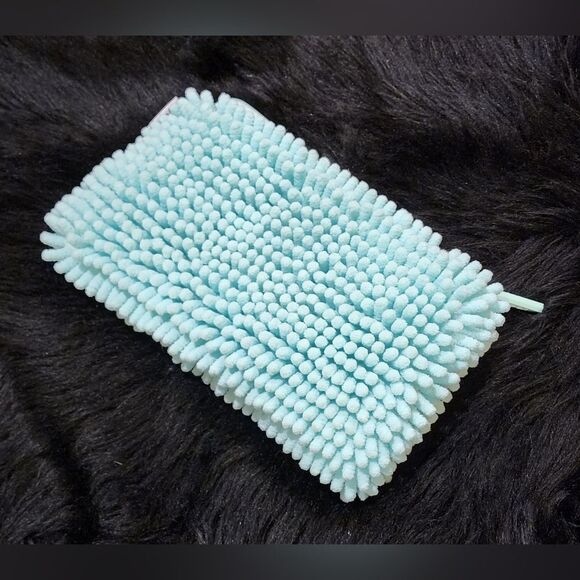 Plush Pocket Pencil Case/Makeup Case Mint Green/Sea Foam Green Color - Picture 7 of 8